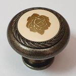 Ручка К4 стариная бронза(44) керамика (45) Роза
